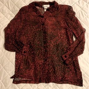 Drapers and Damons Leopard Print Button Up SZ SM